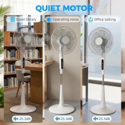 HOMCOM Tre-tilstand gulvventilator, med insektsprayboks og LED-panel - Hvid