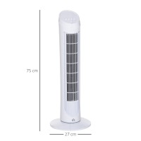 HOMCOM Tower Fan for Bedroom Cooling, 30 Inch Electric 70° Oscillating Fan with 3 Speed Settings, Standing Floor Fan for Home Of