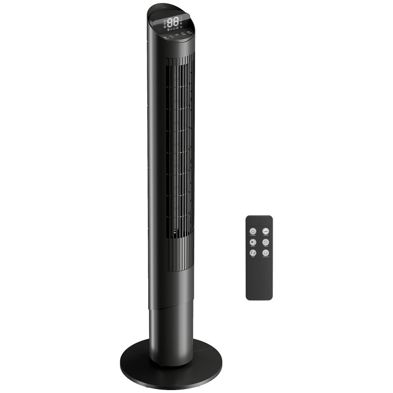 Ventilatore a Torre Intelligente WiFi HOMCOM 101.8cm | Telecomando, 6 Velocità