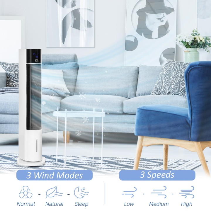 HOMCOM 3L Evaporative Air Cooler | Portable Swamp Cooler