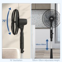 HOMCOM Tre-tilstand gulvventilator, med insektsprayboks og LED-panel - Sort