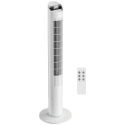 Ventilatore a torre HOMCOM con controllo tramite app WiFi, ventilatore da pavimento a colonna con telecomando 101.8 cm Bianco