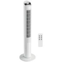 Ventilateur tour HOMCOM avec contrôle par application WiFi, ventilateur de sol sur pied, télécommande 101.8 cm Blanc