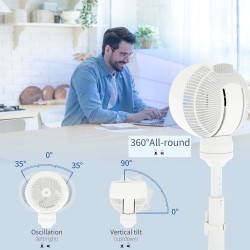 HOMCOM 28 Ventilateur sur pied avec télécommande de pouces - Blanc
