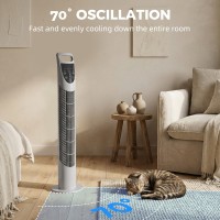 HOMCOM Tårnventilator Oscillerende 3 Hastigheder 3 Vindtyper 40W m/ fjernbetjening timer støjsvag - Grå