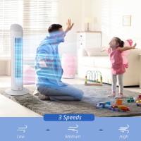 HOMCOM tårnventilator til køling af soveværelset, 30 tommer elektrisk 70° oscillerende ventilator med 3 hastighedsindstillinger,
