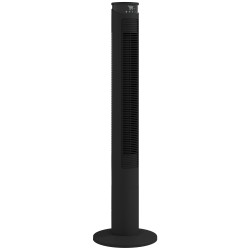 Ventilador de torre HOMCOM con control WiFi, ventilador de pie con control remoto 116 cm Negro