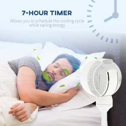 HOMCOM 28 Ventilateur sur pied avec télécommande de pouces - Blanc