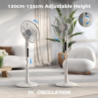 HOMCOM Drie-modus staande ventilator, met insectenwerende doos en LED-paneel - Wit
