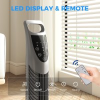 HOMCOM Tårnventilator Oscillerende 3 Hastigheder 3 Vindtyper 40W m/ fjernbetjening timer støjsvag - Grå