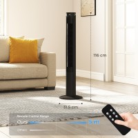 Ventilador de torre HOMCOM con control WiFi, ventilador de pie con control remoto 116 cm Negro
