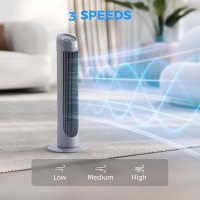 HOMCOM Tornfläkt för Sovrumskylning, 75cm Elektrisk 70° Oscillerande med 3 Hastighetsinställningar, Golvfläkt, Grå