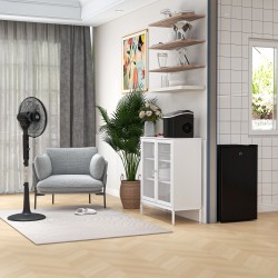 HOMCOM Tre-tilstand gulvventilator, med insektsprayboks og LED-panel - Sort