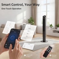 Ventilatore a Torre Intelligente WiFi HOMCOM 101.8cm | Telecomando, 6 Velocità