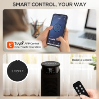 Ventilador de torre HOMCOM con control WiFi, ventilador de pie con control remoto 116 cm Negro