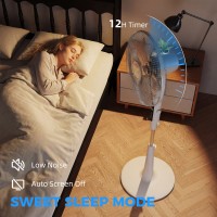 HOMCOM Tre-tilstand gulvventilator, med insektsprayboks og LED-panel - Hvid