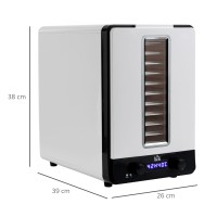 HOMCOM 11-Disidratatore alimentare a vassoi, 40-70℃ Temperatura e timer