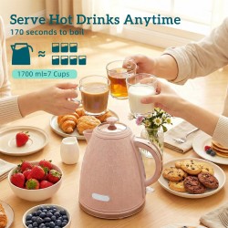 Bollitore HOMCOM & 2-Set Tostapane a Fette | Spegnimento Automatico — Rosa Chiaro