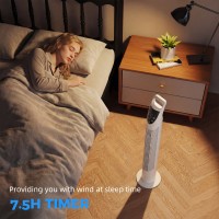 HOMCOM Tower Fan Oscillating 3 Speeds 3 Winds 40W w/ RC Timer Quiet - White