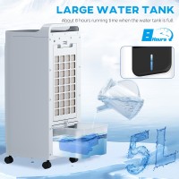 Refroidisseur d'air par évaporation HOMCOM | Packs de glace, télécommande, 90° — Blanc
