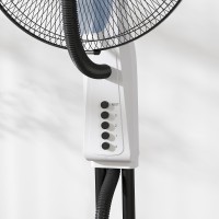 HOMCOM Spraydimfläkt, Golvfläkt med Vattendimspray, 70° Oscillation, Lutande Huvud, 3 Hastigheter, 2.8L Vattentank, Vit