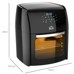 HOMCOM 12L Airfryer-ovn | 8-i-1, Rotisserie, 1800W — Sort