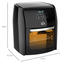 HOMCOM 12L Air Fryer Oven | 8-in-1, Rotisserie, 1800W — Black