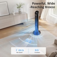 Ventilatore a Torre Intelligente WiFi HOMCOM 101.8cm | Telecomando, 6 Velocità