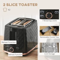 Bollitore HOMCOM & 2-Set Tostapane a Fette | Spegnimento Automatico — Nero