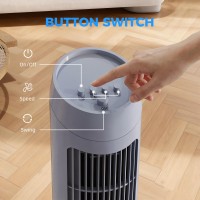 HOMCOM Tower Fan til køling af soveværelset, 75cm elektrisk 70° Oscillerende med 3 hastighedsindstillinger, stående gulvventilat