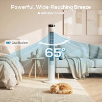 Ventilatore a torre HOMCOM con controllo WiFi, ventilatore a pavimento con telecomando 116 cm bianco