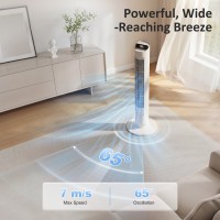 Ventilateur tour HOMCOM avec contrôle par application WiFi, ventilateur de sol sur pied, télécommande 101.8 cm Blanc