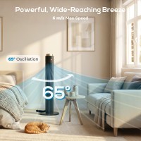 HOMCOM Turmventilator mit WiFi-App-Steuerung, Standventilator mit 3 Geschwindigkeit 4 Modi, 12 Stunden-Timer und Nachtlicht Schw