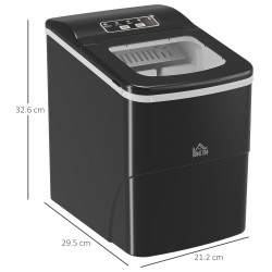 HOMCOM 12kg Countertop-ijskubusmachine, met schep - Zwart