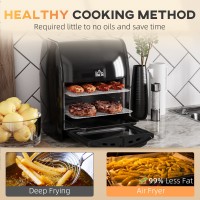 HOMCOM 12L Airfryer-ovn | 8-i-1, Rotisserie, 1800W — Sort
