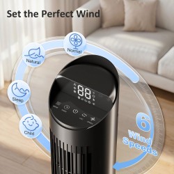 HOMCOM Smart WiFi Tower Fan 101.8cm | Remote, 6 Speeds