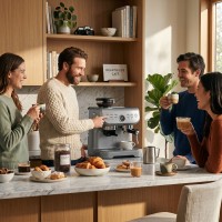 HOMCOM 15-Bar Coffee Machine | Grinder, Steamer — Silver