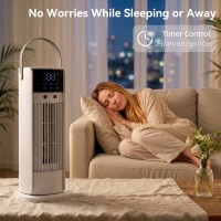 HOMCOM Tornfläkt för sovrummet, 16 Tum Mist Bordsfläkt med DC-motor, 3 Hastigheter, 90° Oscillation, 10H Timer, för hemkontor