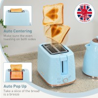 Bouilloire HOMCOM & 2-Ensemble grille-pain deux tranches | Arrêt automatique — Bleu clair