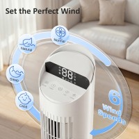Ventilatore a torre HOMCOM con controllo tramite app WiFi, ventilatore da pavimento a colonna con telecomando 101.8 cm Bianco