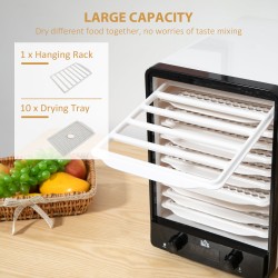 HOMCOM 11-Bakke Food Dehydrator, 40-70℃ Temperatur og timer