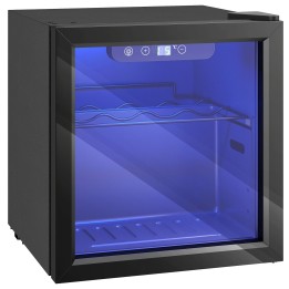 HOMCOM 12-Bottle Wine Cooler | 36L, Glass Door, LED — Black