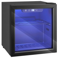 HOMCOM 12-Vinkøler til flasker | 36L, Glasdør, LED — Sort