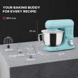 HOMCOM 1300W Sbattitore Elettrico da Cucina, con Accessori - Blu