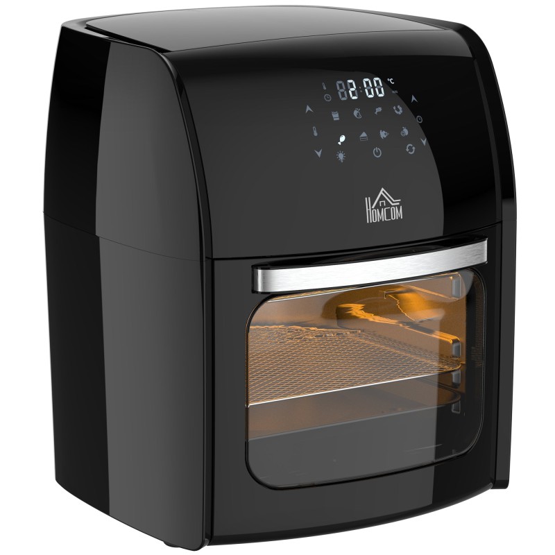 HOMCOM 12L Airfryer-ovn | 8-i-1, Rotisserie, 1800W — Sort