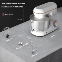 HOMCOM 1300W Keukenstandmixer, met accessoires - Wit