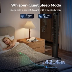 Ventilatore a torre HOMCOM con controllo WiFi, ventilatore a pavimento con telecomando 116 cm Nero