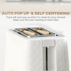 HOMCOM Hervidor & 2-Set de Tostadora de Ranuras | Apagado Automático — Blanco