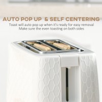 HOMCOM Hervidor & 2-Set de Tostadora de Ranuras | Apagado Automático — Blanco