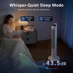 HOMCOM Turmventilator mit WiFi-App-Steuerung Standventilator Bodenkühlventilator Fernbedienung 101.8 cm Weiß
